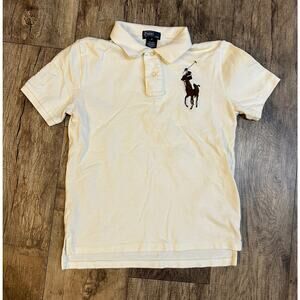 Polo Ralph Lauren Big Pony Logo Embroidered Polo Off White Boys Size Medium